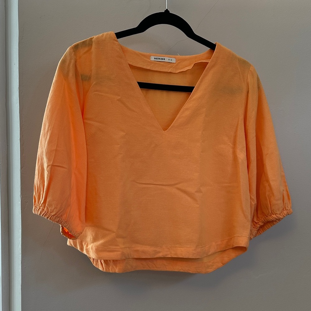 Hering Orange V-Neck Women's Top